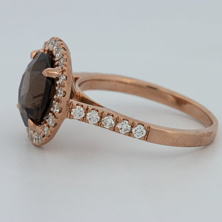 1 CT Round Cut Smokey Quartz Ring - ZIZOV DIAMONDS
