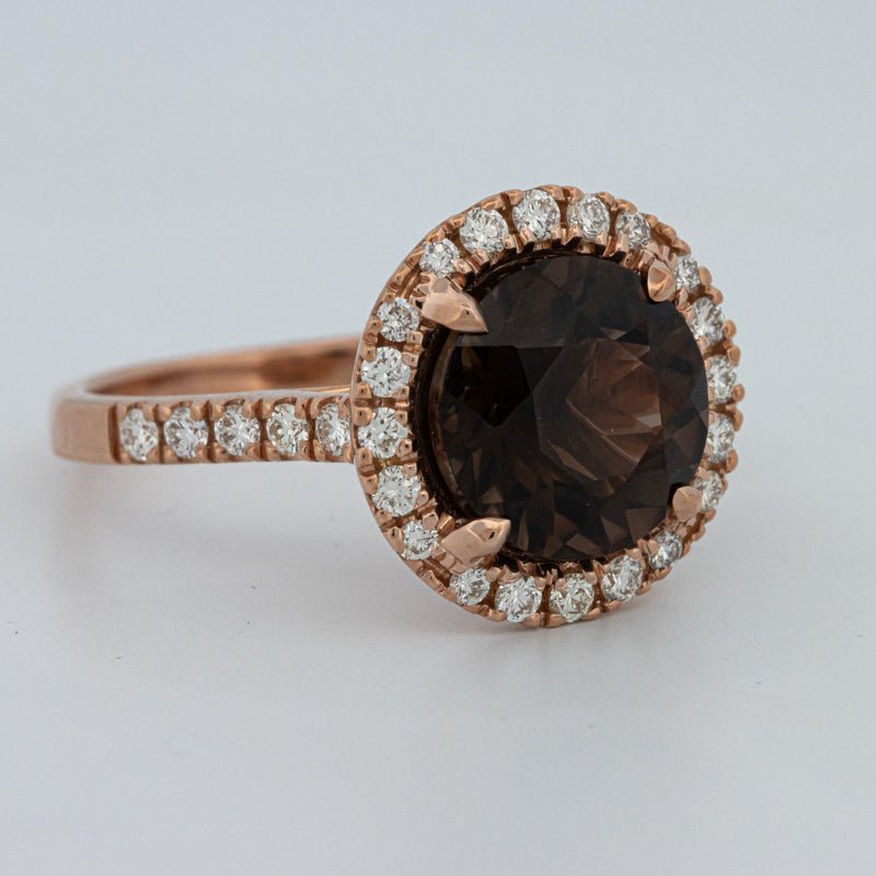1 CT Round Cut Smokey Quartz Ring - ZIZOV DIAMONDS