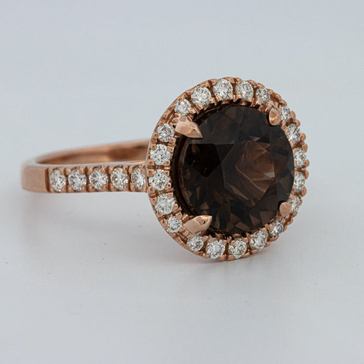 1 CT Round Cut Smokey Quartz Ring - ZIZOV DIAMONDS