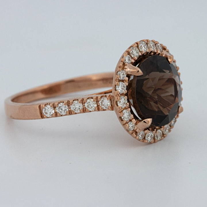 1 CT Round Cut Smokey Quartz Ring - ZIZOV DIAMONDS