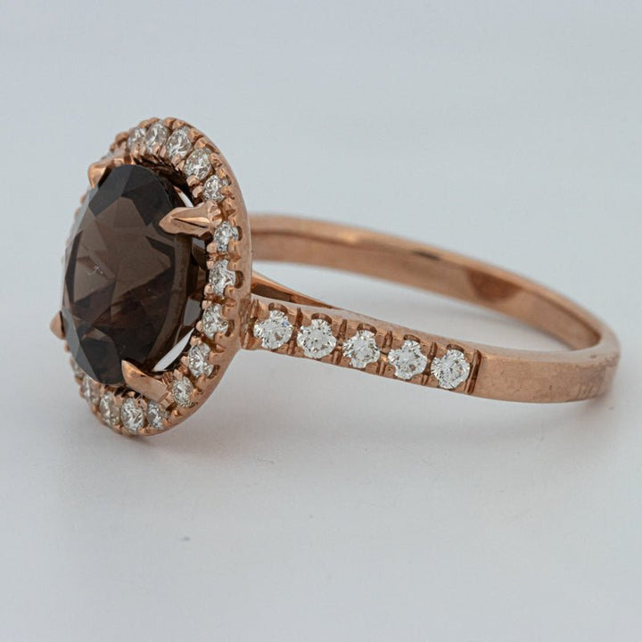 1 CT Round Cut Smokey Quartz Ring - ZIZOV DIAMONDS
