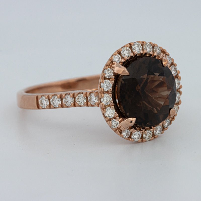 1 CT Round Cut Smokey Quartz Ring - ZIZOV DIAMONDS