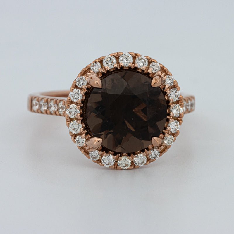 1 CT Round Cut Smokey Quartz Ring - ZIZOV DIAMONDS