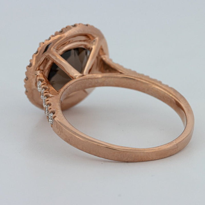 1 CT Round Cut Smokey Quartz Ring - ZIZOV DIAMONDS