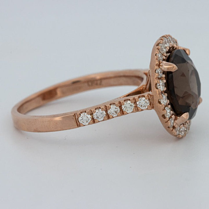 1 CT Round Cut Smokey Quartz Ring - ZIZOV DIAMONDS