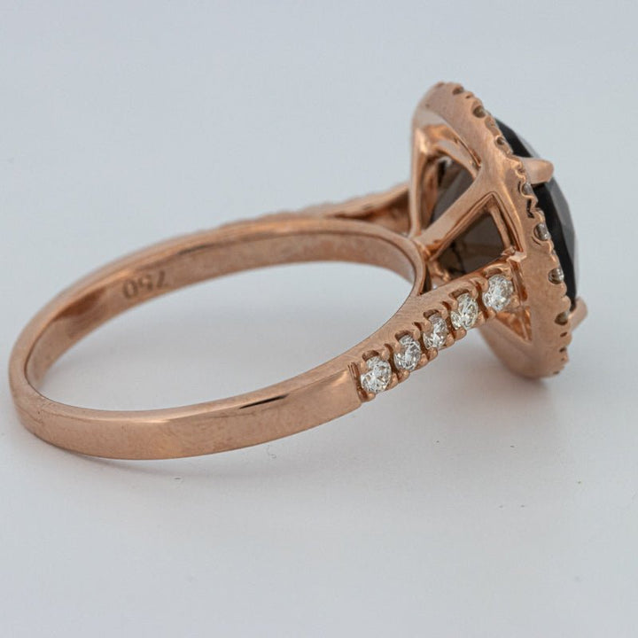 1 CT Round Cut Smokey Quartz Ring - ZIZOV DIAMONDS