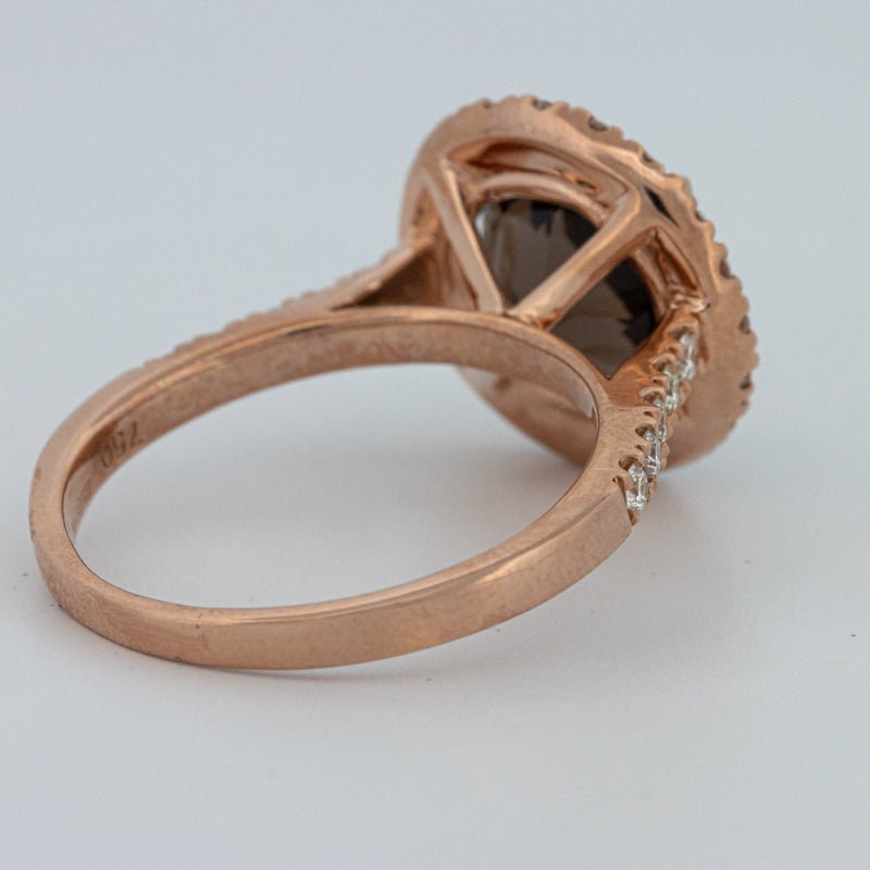 1 CT Round Cut Smokey Quartz Ring - ZIZOV DIAMONDS