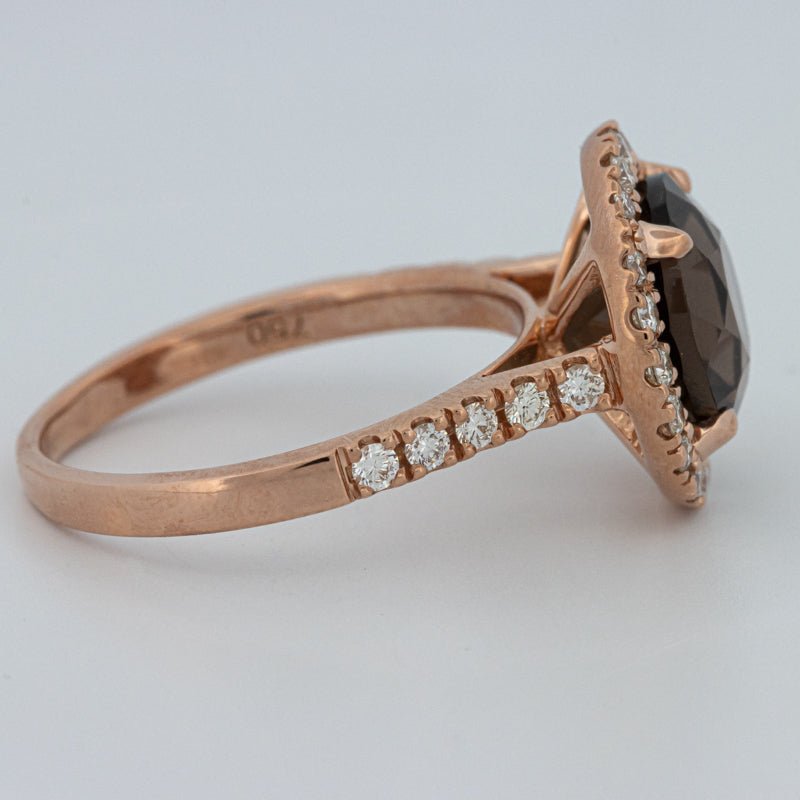 1 CT Round Cut Smokey Quartz Ring - ZIZOV DIAMONDS
