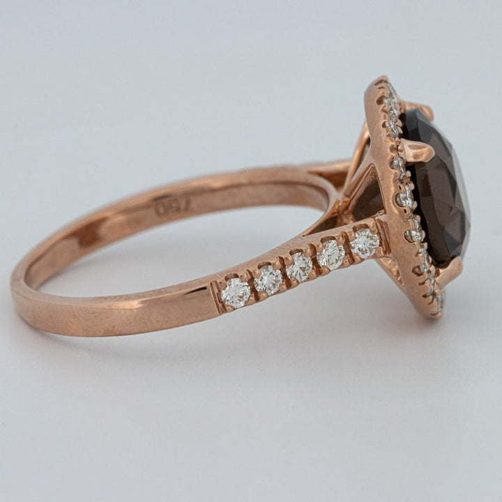 1 CT Round Cut Smokey Quartz Ring - ZIZOV DIAMONDS