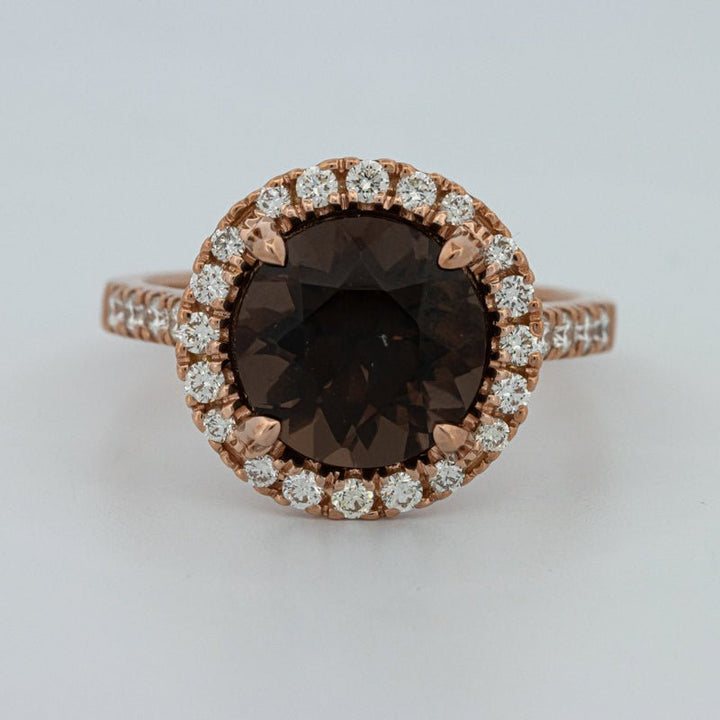 1 CT Round Cut Smokey Quartz Ring - ZIZOV DIAMONDS