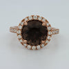 1 CT Round Cut Smokey Quartz Ring - ZIZOV DIAMONDS