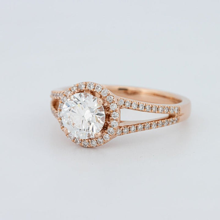 1 CT Round Cut Split Band Halo Solitaire (LG) - ZIZOV DIAMONDS