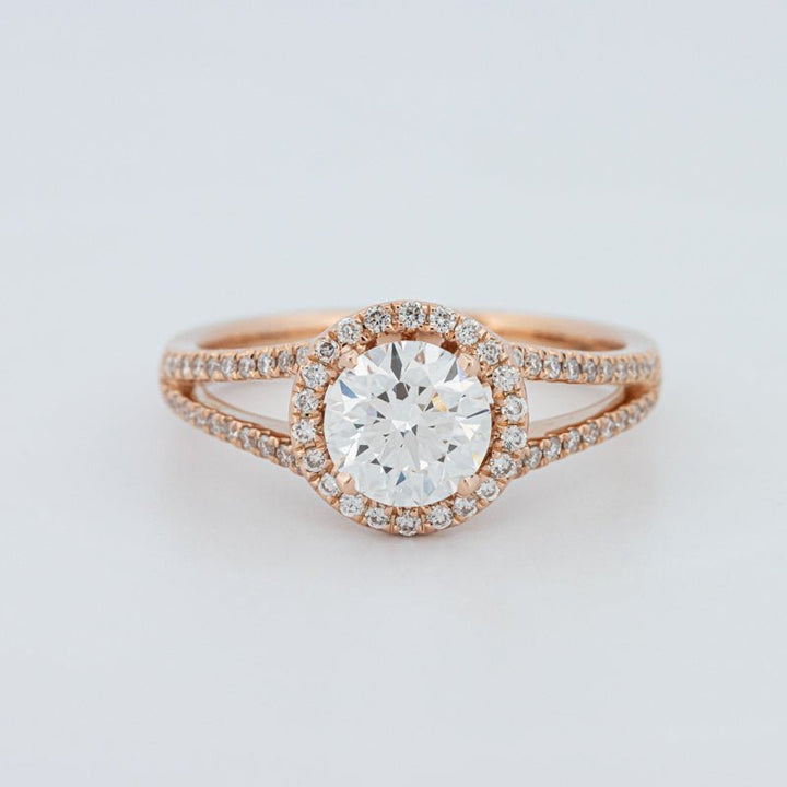 1 CT Round Cut Split Band Halo Solitaire (LG) - ZIZOV DIAMONDS