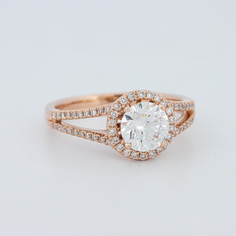 1 CT Round Cut Split Band Halo Solitaire (LG) - ZIZOV DIAMONDS