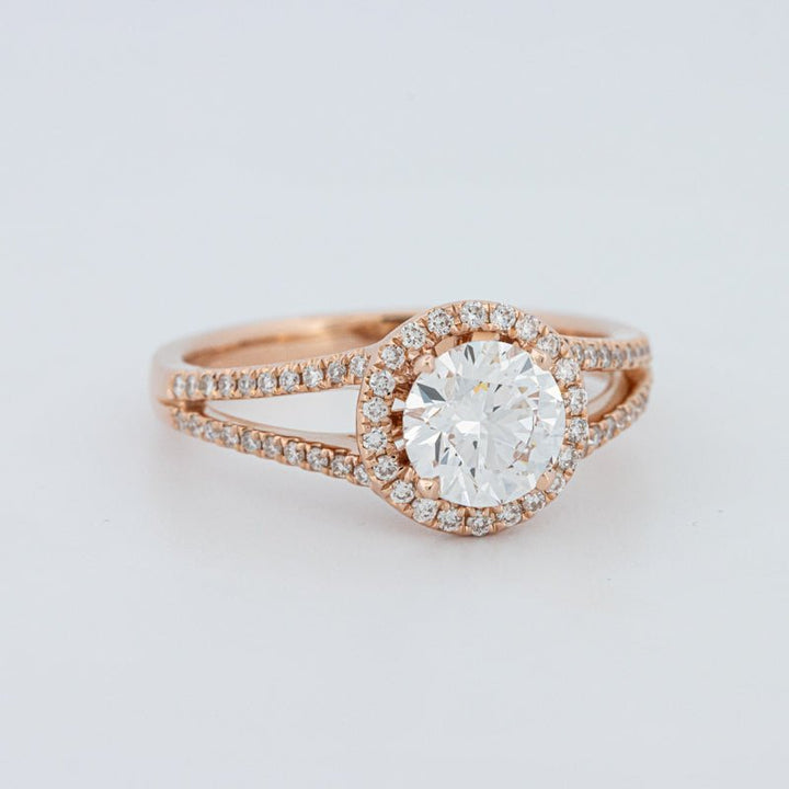 1 CT Round Cut Split Band Halo Solitaire (LG) - ZIZOV DIAMONDS