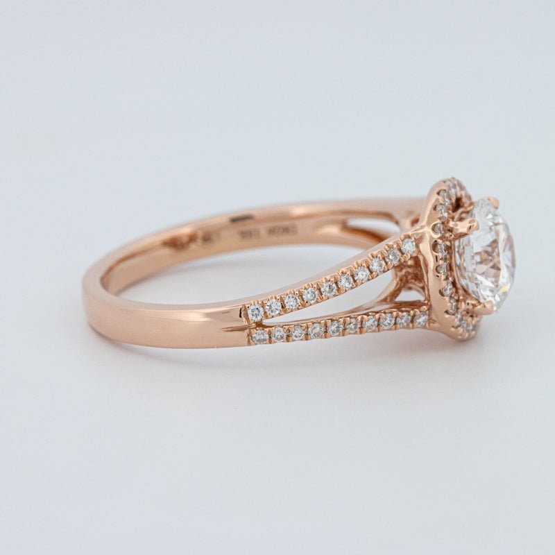 1 CT Round Cut Split Band Halo Solitaire (LG) - ZIZOV DIAMONDS
