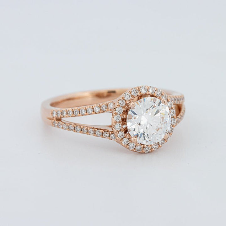 1 CT Round Cut Split Band Halo Solitaire (LG) - ZIZOV DIAMONDS