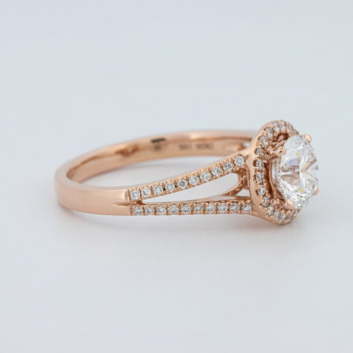 1 CT Round Cut Split Band Halo Solitaire (LG) - ZIZOV DIAMONDS