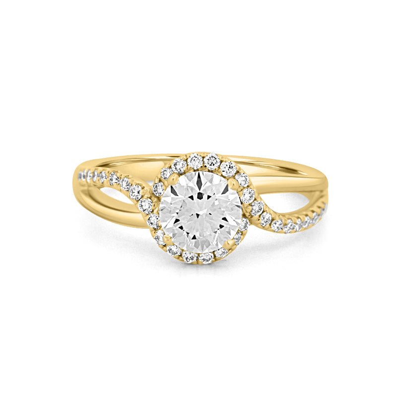 1 CT Round Cut Twist Band Pavé Solitaire (LG) - ZIZOV DIAMONDS