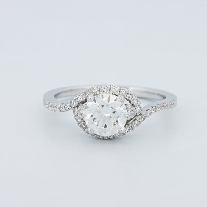1 CT Round Cut Twist Band Pavé Solitaire (LG) - ZIZOV DIAMONDS