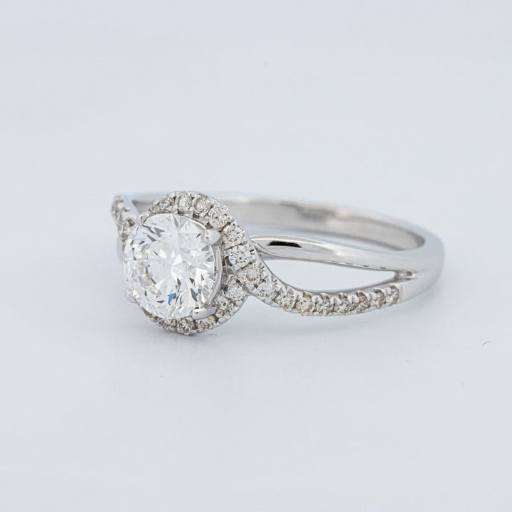 1 CT Round Cut Twist Band Pavé Solitaire (LG) - ZIZOV DIAMONDS