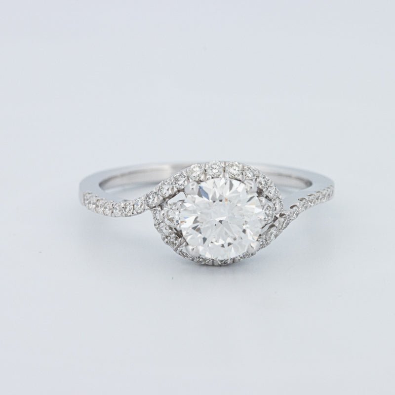 1 CT Round Cut Twist Band Pavé Solitaire (LG) - ZIZOV DIAMONDS