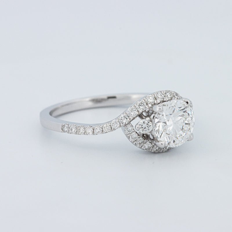 1 CT Round Cut Twist Band Pavé Solitaire (LG) - ZIZOV DIAMONDS