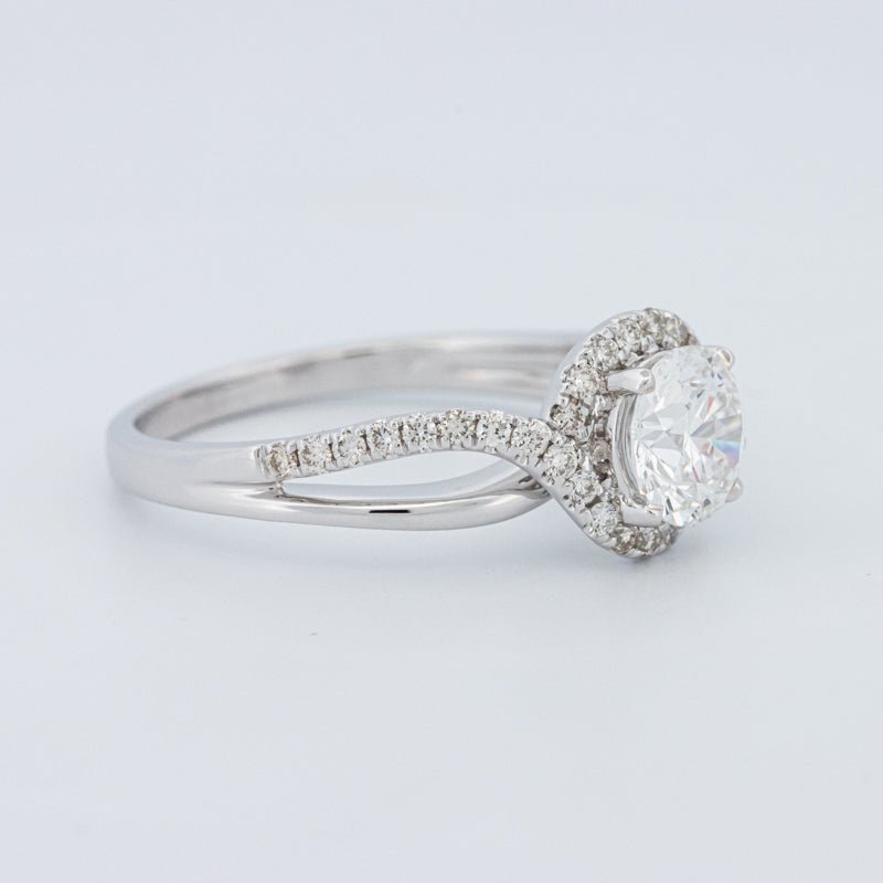 1 CT Round Cut Twist Band Pavé Solitaire (LG) - ZIZOV DIAMONDS