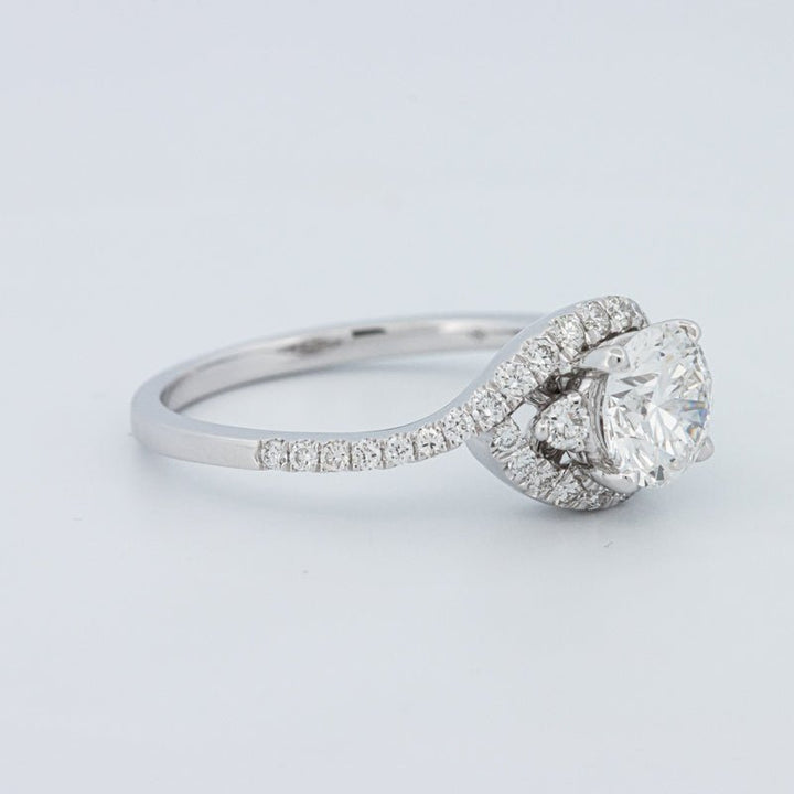 1 CT Round Cut Twist Band Pavé Solitaire (LG) - ZIZOV DIAMONDS