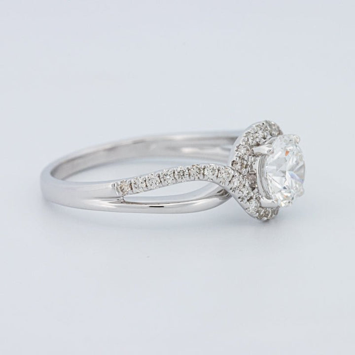 1 CT Round Cut Twist Band Pavé Solitaire (LG) - ZIZOV DIAMONDS