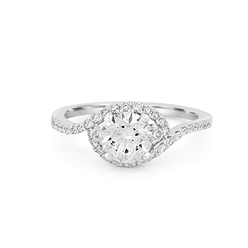 1 CT Round Cut Twist Band Pavé Solitaire (LG) - ZIZOV DIAMONDS