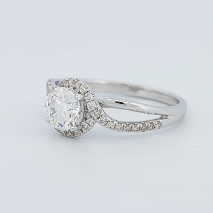1 CT Round Cut Twist Band Pavé Solitaire (LG) - ZIZOV DIAMONDS
