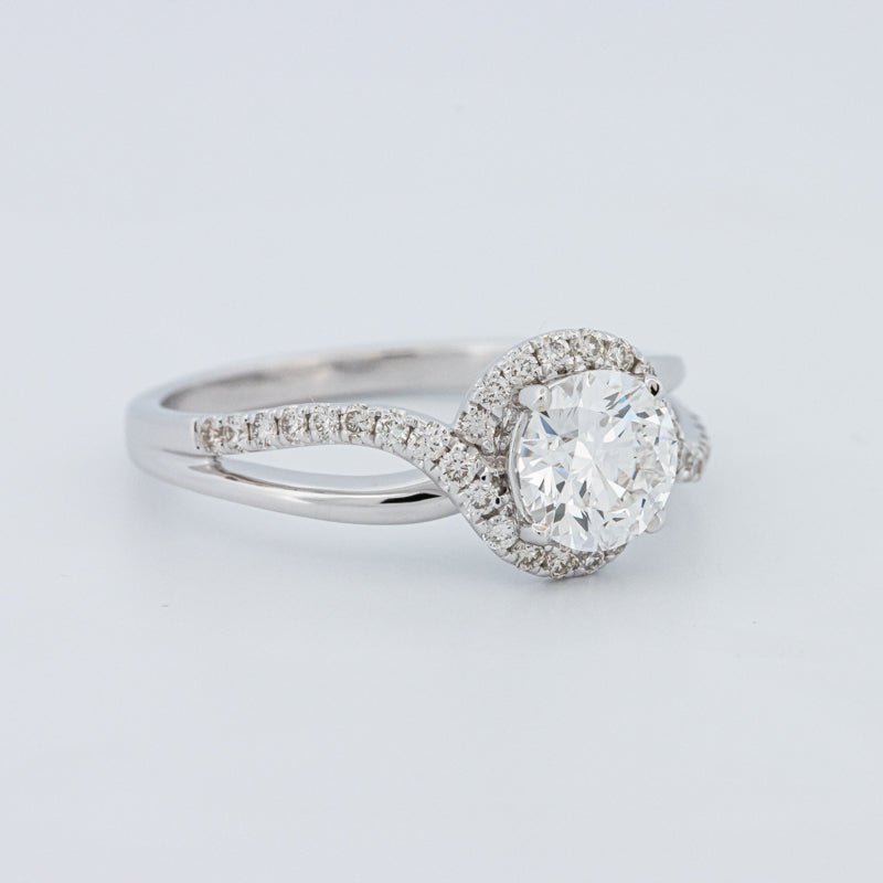 1 CT Round Cut Twist Band Pavé Solitaire (LG) - ZIZOV DIAMONDS