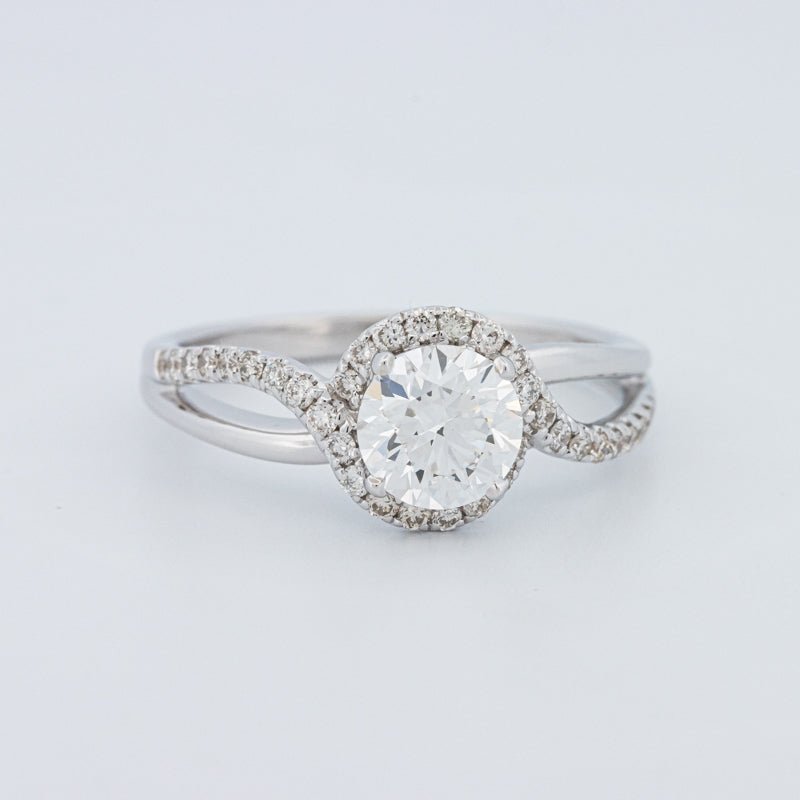 1 CT Round Cut Twist Band Pavé Solitaire (LG) - ZIZOV DIAMONDS