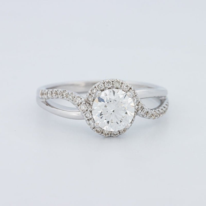 1 CT Round Cut Twist Band Pavé Solitaire (LG) - ZIZOV DIAMONDS