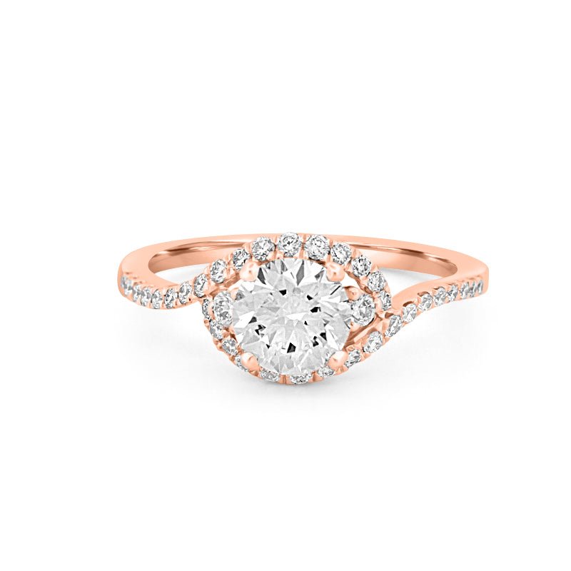 1 CT Round Cut Twist Band Pavé Solitaire (LG) - ZIZOV DIAMONDS