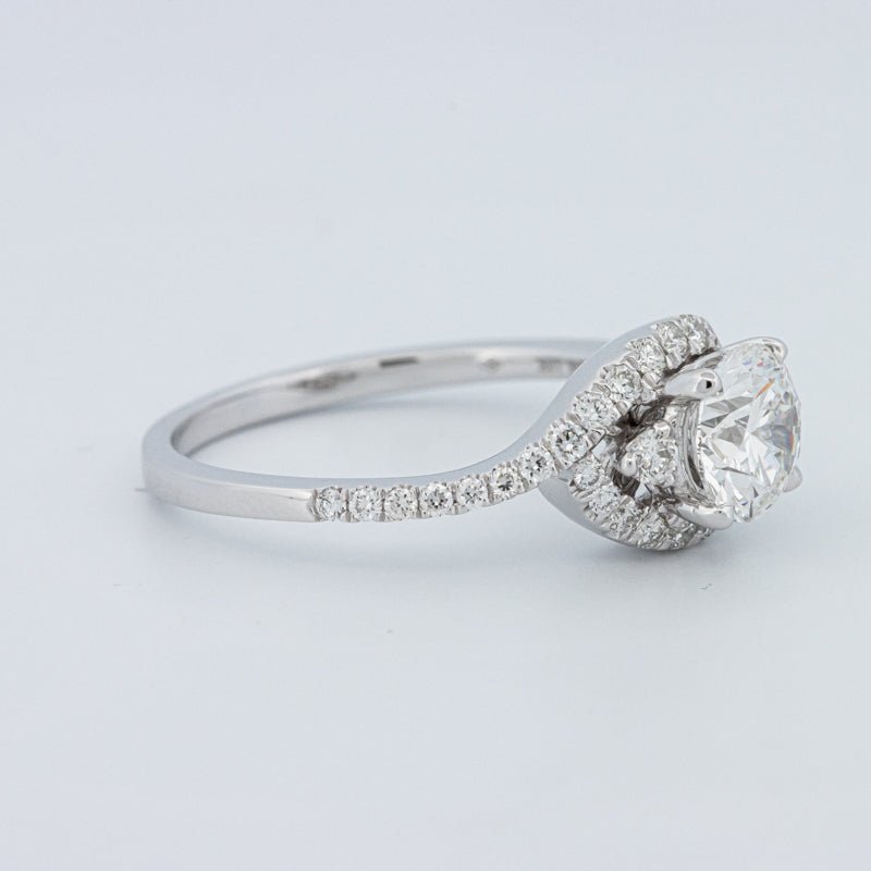 1 CT Round Cut Twist Band Pavé Solitaire (LG) - ZIZOV DIAMONDS