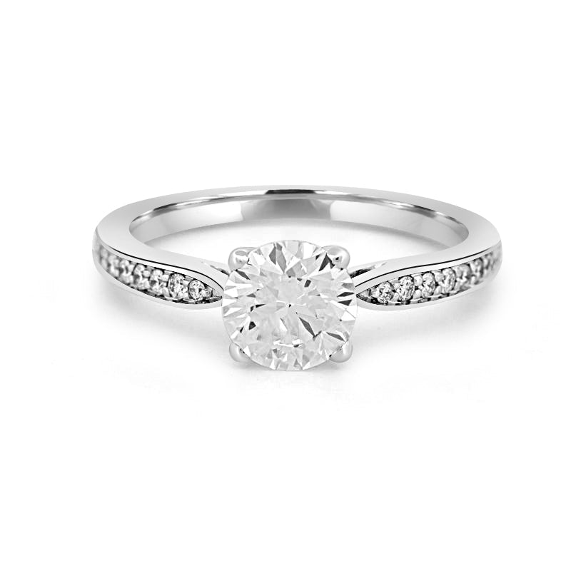 1 CT Round Pavé Solitaire (LG) - ZIZOV DIAMONDS