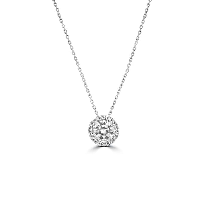 1,10 CT Round Halo Solitaire Pendant (LG) - ZIZOV DIAMONDS