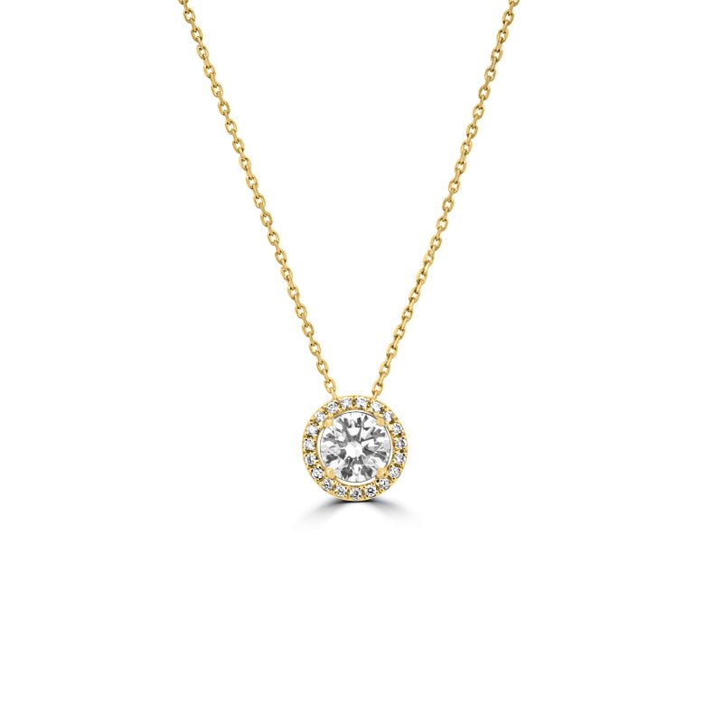1,10 CT Round Halo Solitaire Pendant (LG) - ZIZOV DIAMONDS