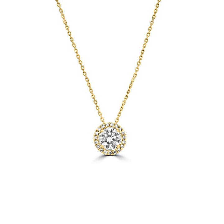 1,10 CT Round Halo Solitaire Pendant (LG) - ZIZOV DIAMONDS