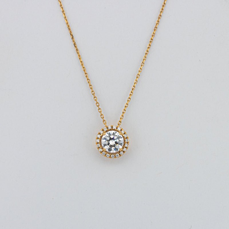 1,10 CT Round Halo Solitaire Pendant (LG) - ZIZOV DIAMONDS