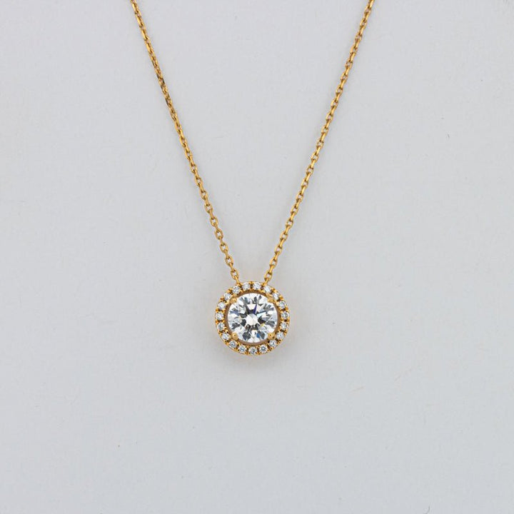 1,10 CT Round Halo Solitaire Pendant (LG) - ZIZOV DIAMONDS