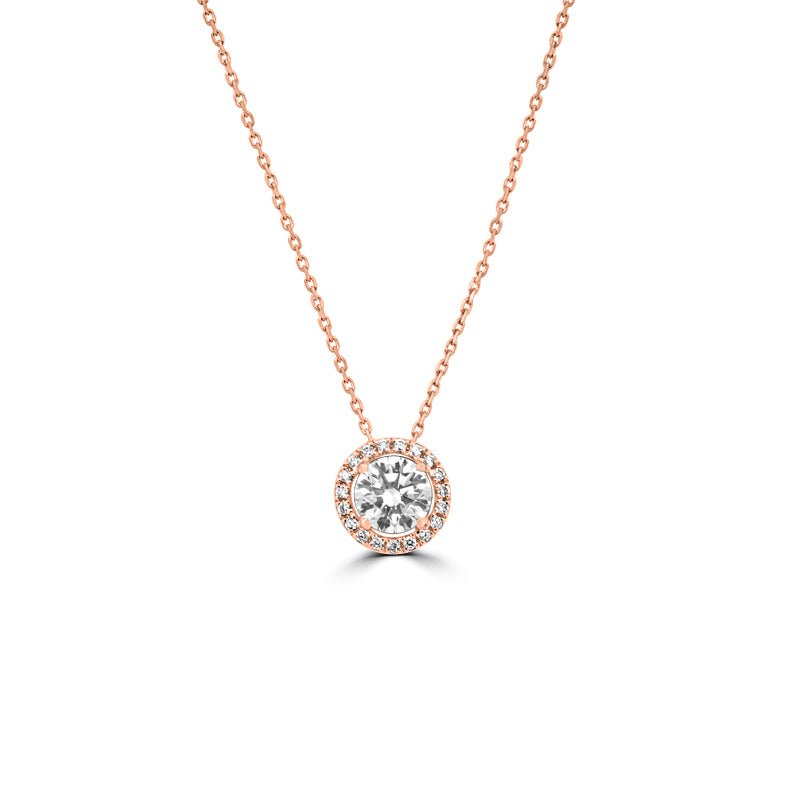 1,10 CT Round Halo Solitaire Pendant (LG) - ZIZOV DIAMONDS