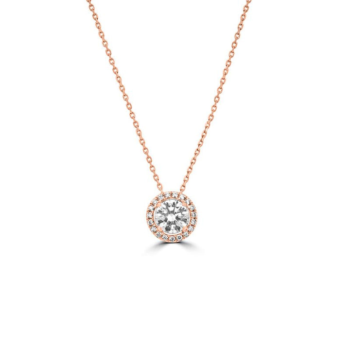 1,10 CT Round Halo Solitaire Pendant (LG) - ZIZOV DIAMONDS