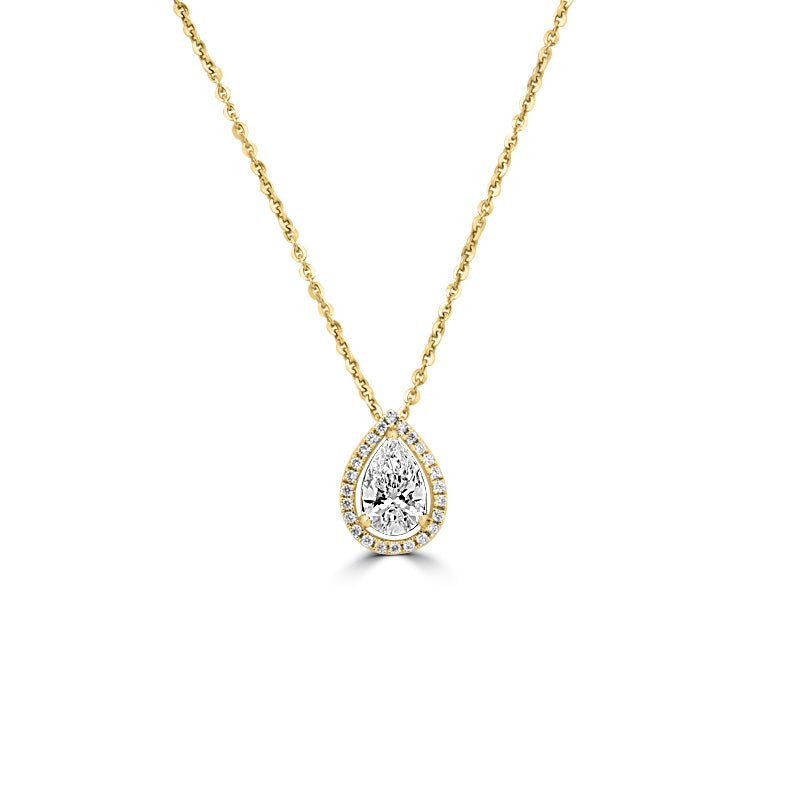 1,15 CT Pear - Shape Halo Solitaire Pendant (LG) - ZIZOV DIAMONDS