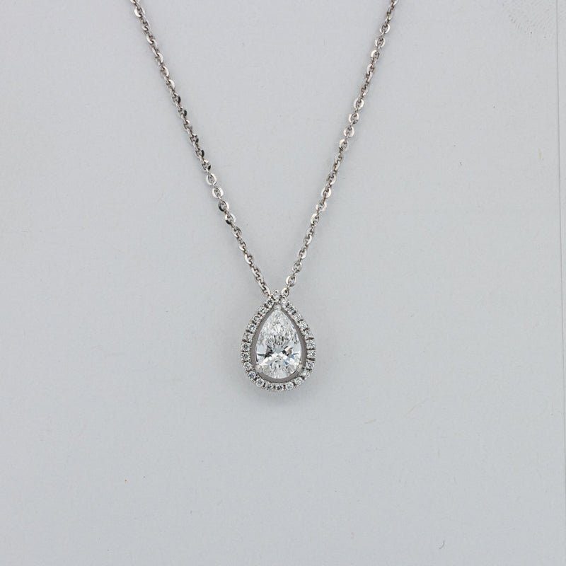 1,15 CT Pear - Shape Halo Solitaire Pendant (LG) - ZIZOV DIAMONDS