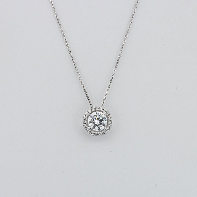 1,25 CT Round Halo Solitaire Pendant (LG) - ZIZOV DIAMONDS