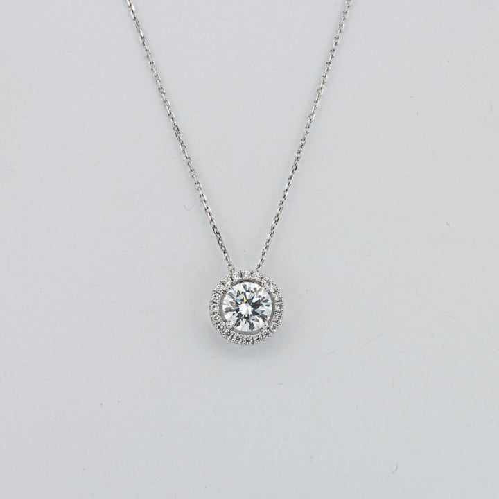 1,25 CT Round Halo Solitaire Pendant (LG) - ZIZOV DIAMONDS