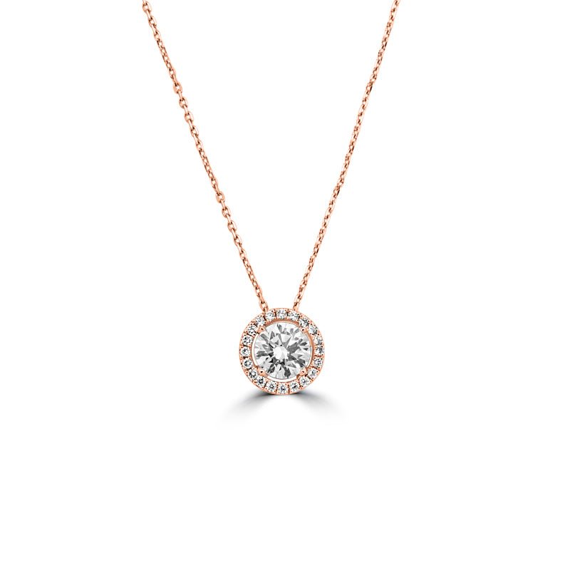 1,25 CT Round Halo Solitaire Pendant (LG) - ZIZOV DIAMONDS